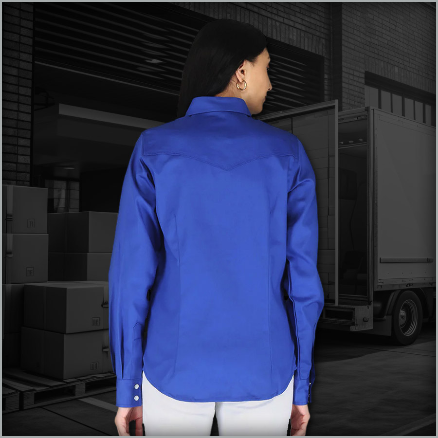 Featured-LFRSLD-P2 Forge Fr Women's Royal Blue Long Sleeve Shirt