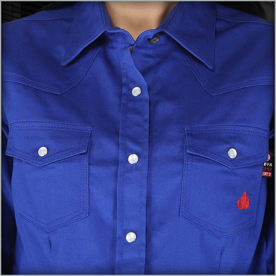 Featured-LFRSLD-P3 Forge Fr Women's Royal Blue Long Sleeve Shirt