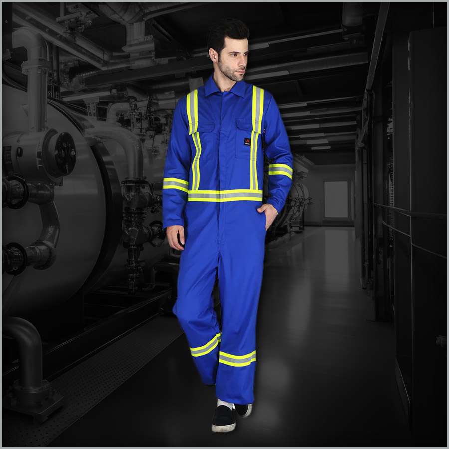 Featured-MFRCVRLTP-18--P2 Forge Fr Men's Royal Blue Coverall With Taping
