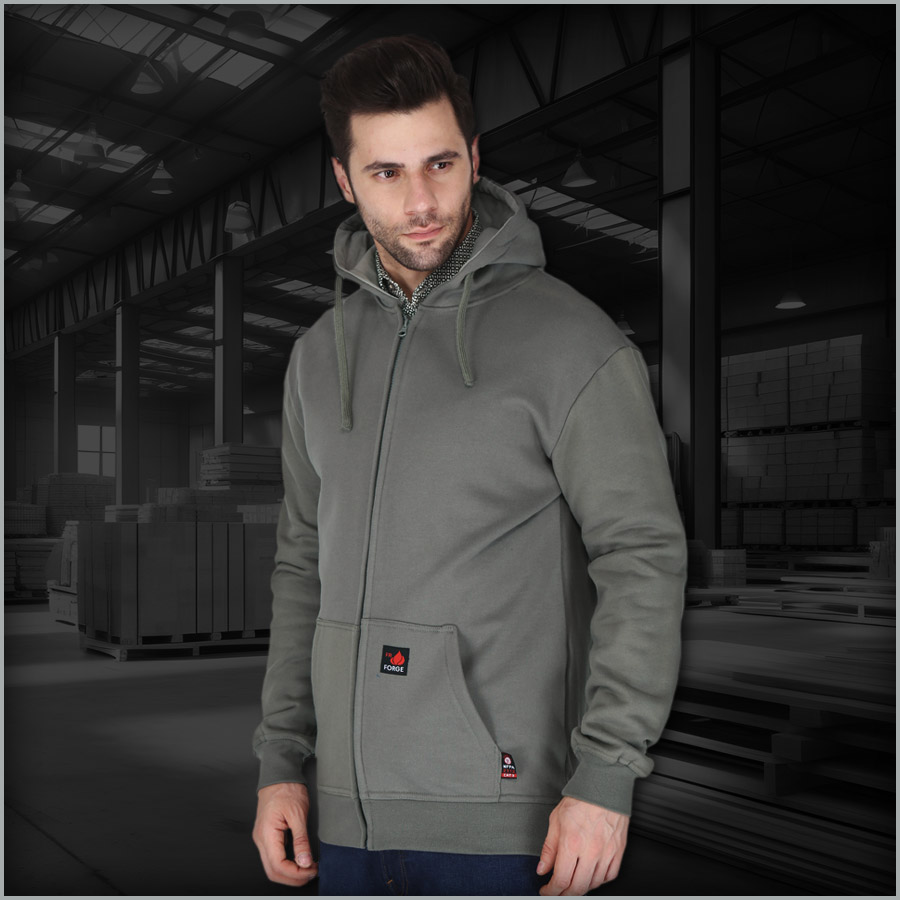Featured-MFRHDY-003-P2 Forge FR Men's Fire Resistant Zip Hooded Sweatshirt