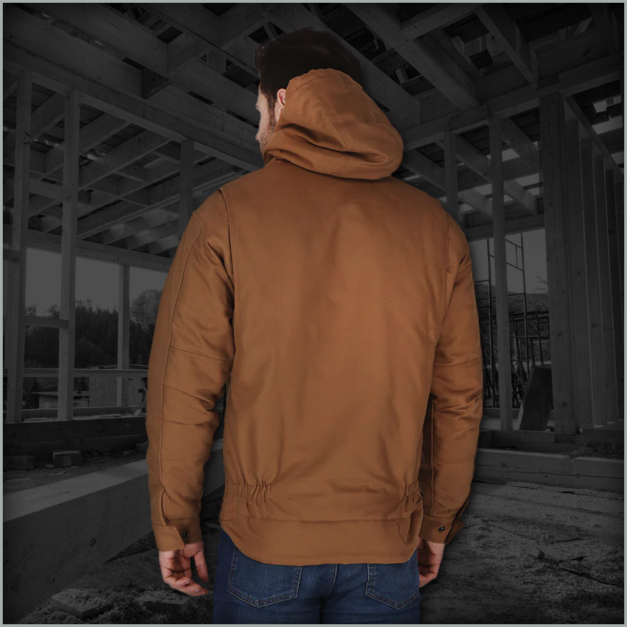 Featured-MFRIJDH-006-P2 Men's Brown Insulated Duck Hooded Jacket